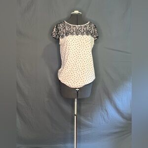 Pink with black polka dots